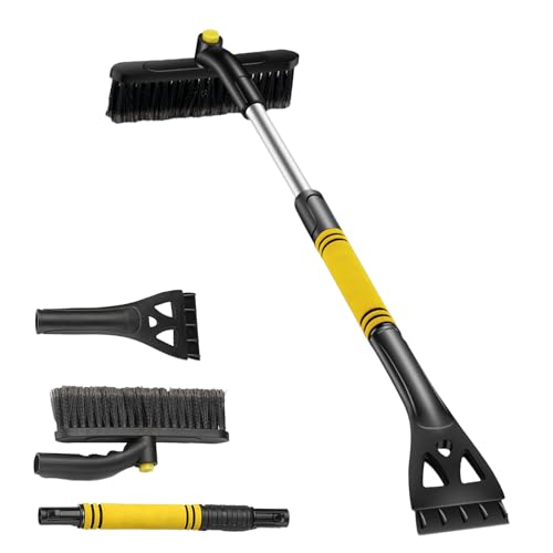 Raschietto per ghiaccio per auto 3 in 1, raschietto per neve, spazzola per ghiaccio e neve con testa a spazzola a 360°, grande (blu) | Leroy Merlin