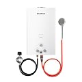 Camplux Tankless Water Heater, 5.28 GPM Outdoor Propane Camping Gas Water Heater, 20L, BW528, White