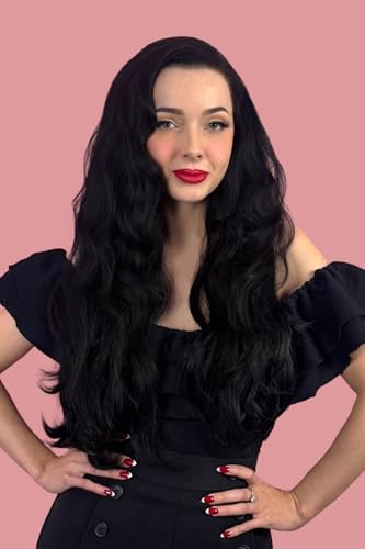 Demi-perruque noire Aislynn pour masquer le manque de volume - 2