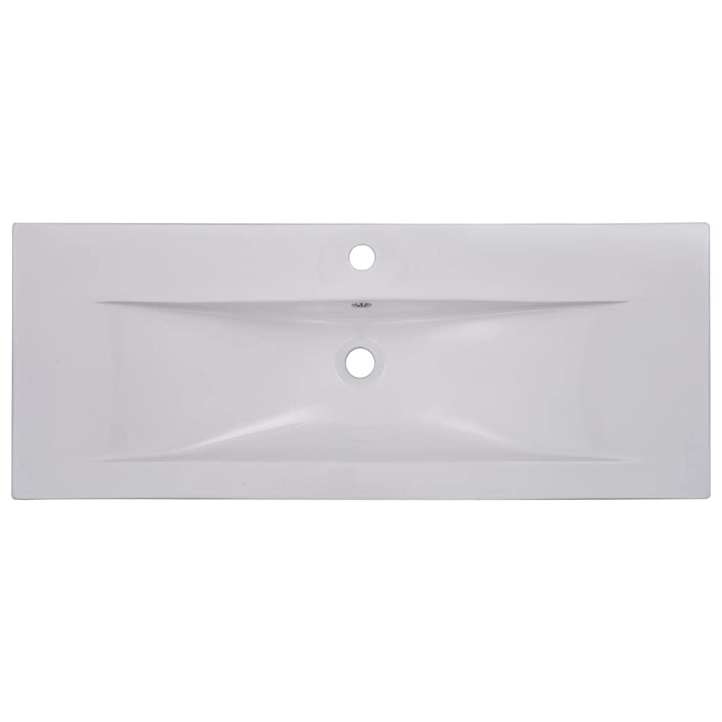 vidaXL - Lavabo empotrado (101 x 39,5 x 18,5 cm), color blanco