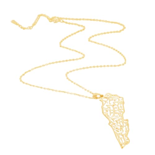 Iuhtrb Collar de metal ajustable con colgante de mapa del Líbano, accesorio cómodo de llevar, elegante amigo