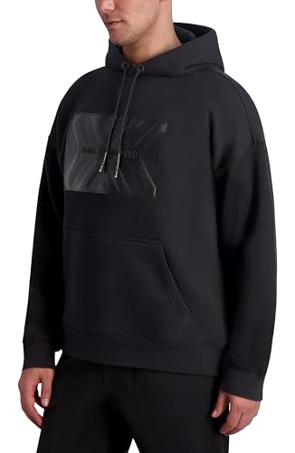 KARL LAGERFELD Men's Long Sleeve Large Logo Patch Hoodie3