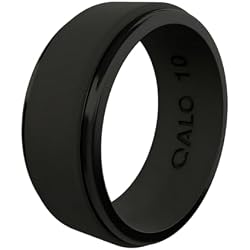 QALO Men's Silicone Ring, Flexible Heat Resistant Wedding Band