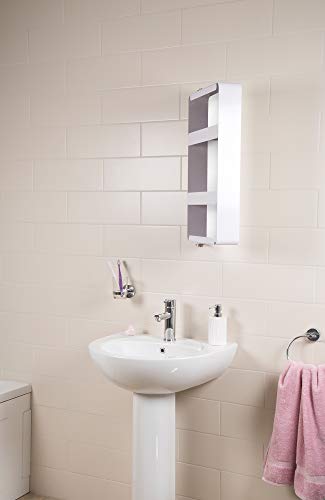 Croydex WC880122 600 mm Arun Large Pivoting Mirror Cabinet, Silver Croydex WC880122 600 mm Arun Large Pivoting Mirror Cabinet, Silver