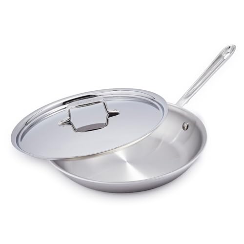 All-Clad D5 Brushed Stainless Steel Skillets w/Lid