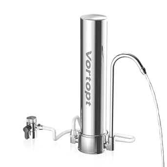 Vortopt Under-Sink & Countertop Filtration,Water Filter for Sink Faucet & Counter Top,5-Stage Sink Water Filter & Dispenser with Mineral,8000 Gal,Fast Flow for Kitchen/Bathroom