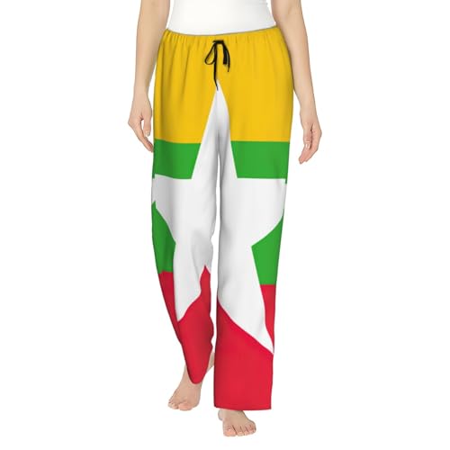 Pantalon de pyjama Myanmar pour femme en polyester doux