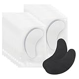 100 Pairs Hydrogel Under Eye Gel Patches Lint Free Eye Lash Pads Eyelash Extension Supplies Beauty Makeup Eye Mask Kit, Transparent/Black