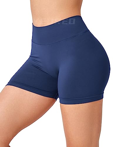 YEOREO Shorts de treino feminino com costas em V para academia levanta bumbum Liz cintura alta sem c