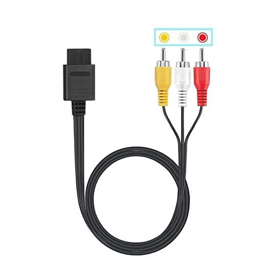 JINHEZO N64 AV Cable Composite Video Cord Compatible with Nintendo 64/N64/GameCube/GC/Super Nintendo SNES TV Game (1.8M / 6 Feet) 1 Pack