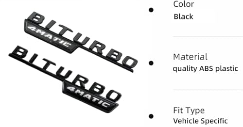 Image of 3D Car 4MATIC Logo ABS Letter Emblem Decal for Mercedes Benz Side Fender Rear Trunk Emblem Badge Chrome Decal Sticker (Black)