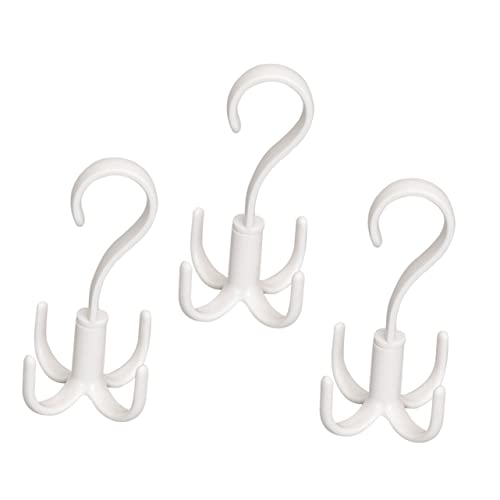 ABOOFAN 3pcs Rotating Hooks Hanger for Scarves Ties Shoes Multifunctional Closet Organizer White for Accessories Storage and Easy Access