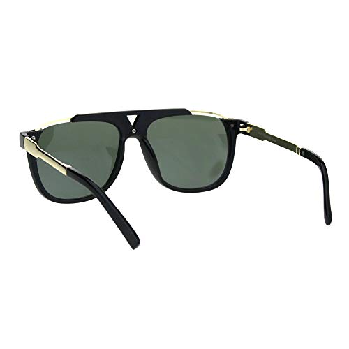 Impact Resistant Glass Lens Sunglasses Mens Square Designer Style UV 400 Black3