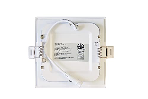 4-Inch 9W 120V Square Recessed Ultra Thin Ceiling LED Panel Downlight Light Dimmable Retrofit Slim Wafer IC Rated ETL Energy Star Air Tight 750 Lumens (5000k Daylight, 40 Pack)