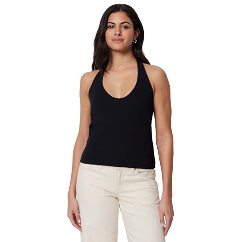 Amazon Essentials Womens Slim-Fit Ribbed Halter Top Black Large