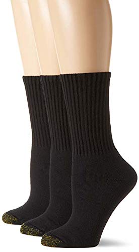 Gold Toe Women's Ultratec Crew Socks (2 PK (6 PAIRS), Black)