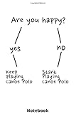  Are you happy? Keep playing Canoe Polo Notebook: Funny Canoe polo journal with 120 dot grid pages 6\'x9\'  Unique gift idea for a player, fan or coach ... or christmas present for friends & family.