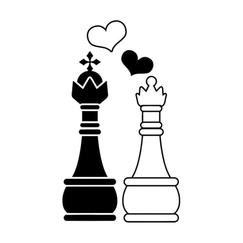 Love Chess Club Gioco Intellettuale Qween King Adesivi con incisione 45x77.2cm Non danneggia la superficie della parete Nero