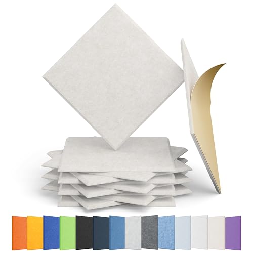 Image of 12 Pack Square Acoustic Panels Self Adhesive Sound Proof Foam(Beige)