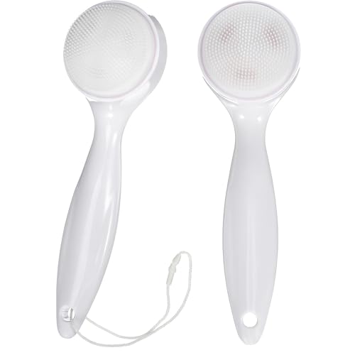 FOMIYES 2pcs Silicone Manual Facial Cleansing Brush Waterproof Facial Exfoliator Brush Body Scrubber Face Cleaning Scrubber for Blackheads Makeup Residues Removal