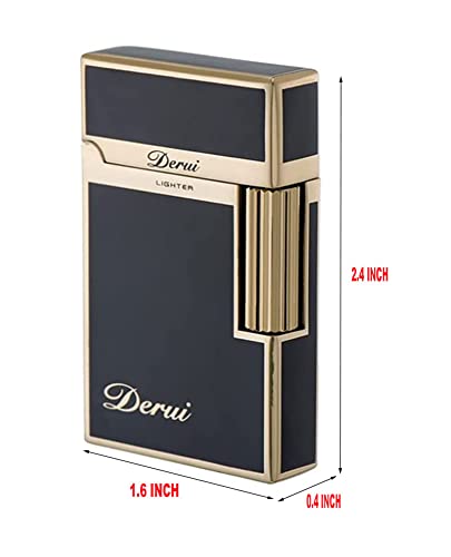 (Sold without Gas) Portable Lighter Butane Gas Refillable Soft Flame Lighter Gift (Gold)