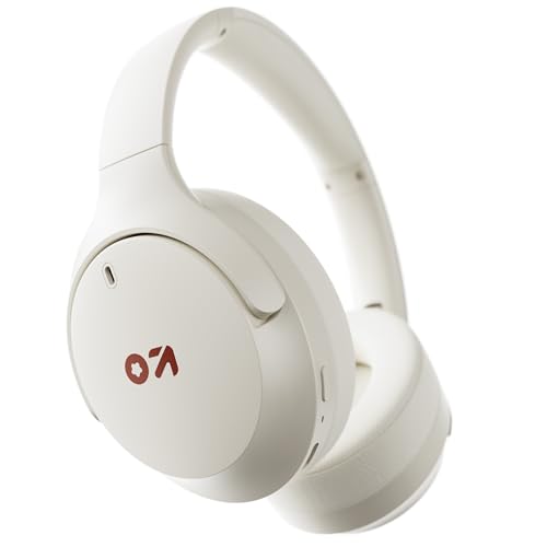 Image of GOBOULT Q Over Ear Bluetooth Headphones with 70H Playtime, 40mm Bass Drivers, Zen ENC Mic, Made in India, Type-C Fast Charging, 4 EQ Modes, IPX5 Headphones Wireless with mic (Beige)