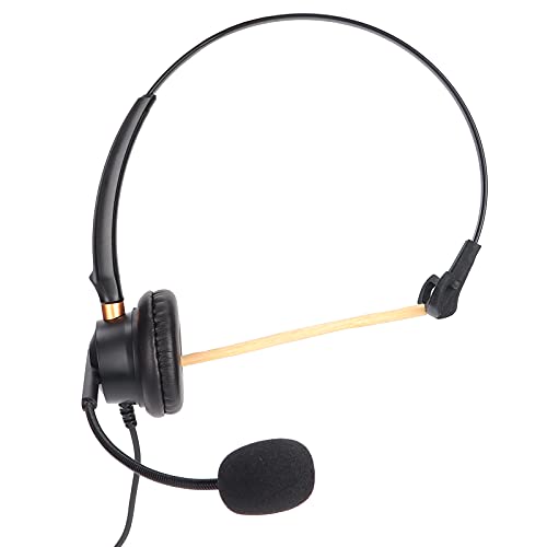VGEBY Auriculares Empresariales con Cancelación de Ruido, Diadema Ajustable, Auriculares Telefónicos Monoaurales de 2,5 Mm para Teléfonos Fijos e Inalámbricos Dect