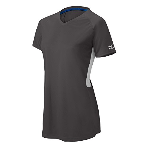 Mizuno Girls Comp SS t-shirt de sport gris id&eacute;al pour le volley au coll&egrave;ge