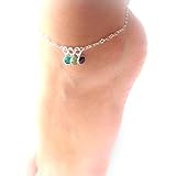 Personalized Birthstone Anklet, Crystal Birthstone Anklet, Mom Anklet with Children's Birthstones, Mother's Anklet, Mother's Day Gift
