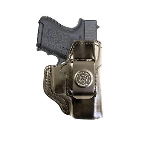 Desantis Inside Heat IWB Holster - Concealed Carry Gun Holster, Leather Holster IWB for Pistols, Compatible with The Glock 26, 27, 36 - Right Hand Draw, Black