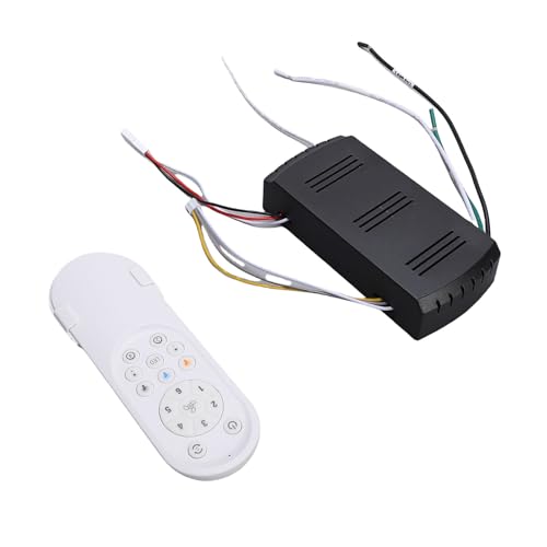 HELEVIA Kit de Control Remoto de Luz del Ventilador de Techo, Regulación de Velocidad de 6 Engranajes Brillo Ajustable de Brillo Ajustable 2H 4H Temporizador Universal Ventilador de