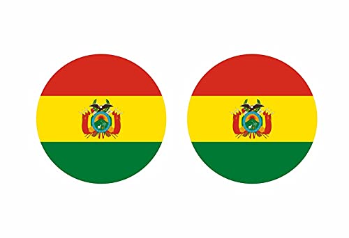 Akachafactory 2X Autocollant Sticker Rond cocarde Drapeau Bolivie bolivien