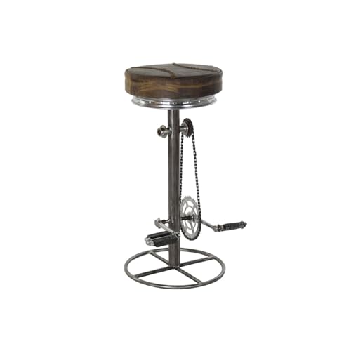 Tabouret métal cuir marron pour gagner de l'espace avec un siège haut robuste et original