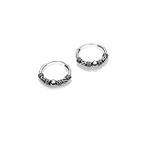 aro oreja ❤️ Pendientes Aros de Plata estilo Bali hechos a mano y perfectos para como Regalos Originales para Mujer