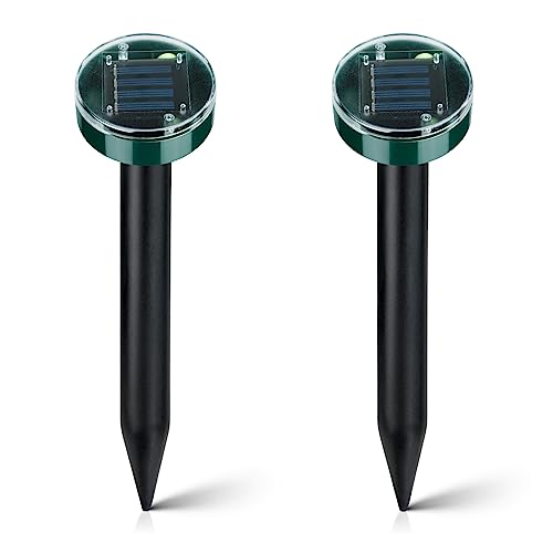 Flintronic Repellente Solare per Talpe, 2 Pezzi Repellente Gatti Ultrasuoni Solare, Repellente Ultrasuoni per Topi, Impermeabile Solare Repellente Gatti Scaccia Talpe, Repellente per Serpent