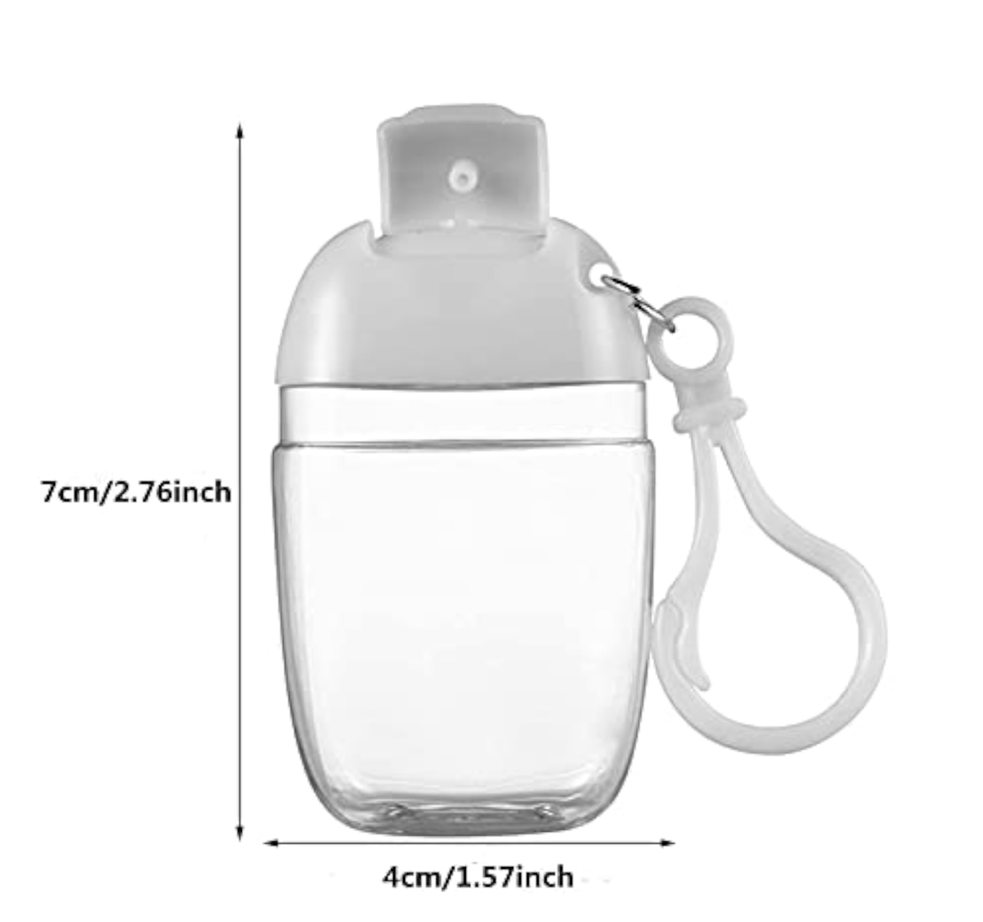 10 Pcs 1Oz Clear Empty Bottles with Keychain