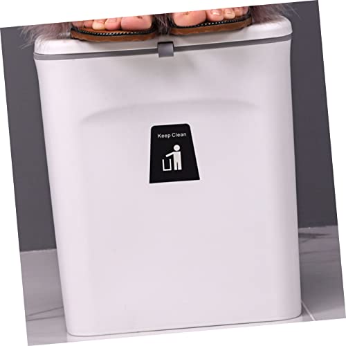 Caneca de basura rectangular blanca para colgar en pared miniatura 3