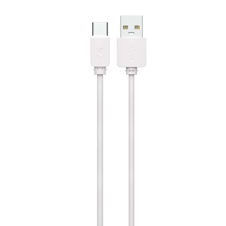 Senon Zore Z-39 Type-C USB Kablo Beyaz Silikon 1 Metre Hızlı Şarj Destekli Veri Aktarımı İçin Şarj Kablosu