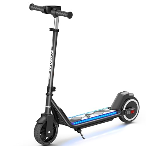 ECOROAD EK6 Kids Electric Scooter for 6-12, 3/6/10mph Speeds for Ultimate Comfort, Adjustable Height Electric Scooter, 150W & Dual Brake Safety, for Growing Adventurers（Rider:3.9-5.2 ft）