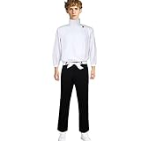 Cosplay Anime Suit White Shirt Black Pants Halloween Costume for Men (Small)