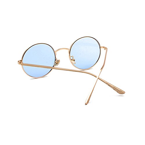 Inlefen Round Metal Frame Glasses Vintage Circle Sunglasses for Men and Women