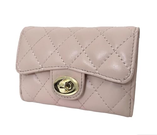 PEONY SUPREME Carteira de couro acolchoada de luxo com porta-cartões de crédito, carteira pequena, carteira compacta, porta-moedas, porta-cartões de visita, presente para mulheres, presente para