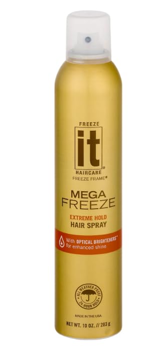 Fr.eeze It Mega Freeze Hair Spray, Extreme Hold, Nourishing UV Protection,10 oz (Pack of 1)