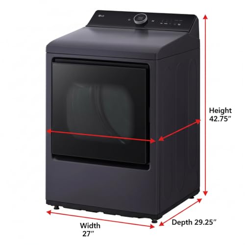 Image of LG 7.3 Cu. Ft. Vented Smart Gas Dryer in Matte Black