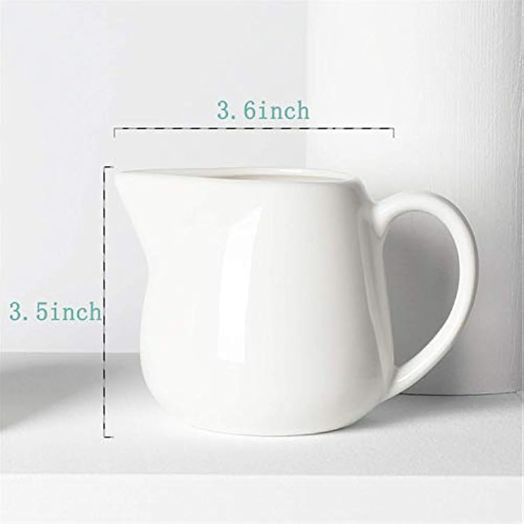 ONTUBE Ceramics Creamer Pitcher 11 oz Cream White