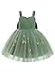 FYMNSI Blumenm�dchen Kleid Kinder Baby M�dchen Tr�ger V-Ausschnitt �rmellos Geburtstag Partykleid Prinzessin T�llkleid Hochzeit Brautjungfer Festkleid Kurzes Abendkleider Gr�n 5-6 Jahre