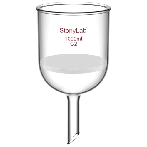 StonyLab Verre Borosilicate Buchner Filtre Entonnoir 1L Disque Fritte G2 113mm