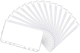 15 Pcs A6 Size Zipper Binder Pockets, ZYNERY 6 Holes Waterproof Binder Pouched Refillable Folders Filing Bags, PVC Loose Leaf Bags for Photo,Document,Bills, Notebook, Stationery Organizer (A6 Size)