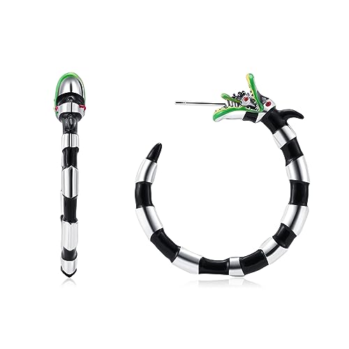 Coral Snake Hoop Earrings Enamel Snake Juice Earrings Cosplay Costume for Women