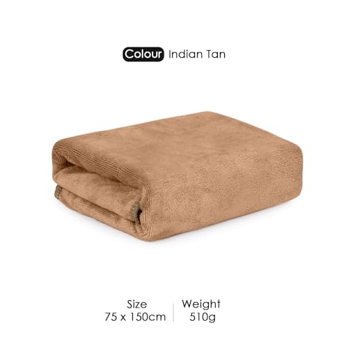 Image of HOUSSE Premium Microfiber Bath Towel - Extra Large 75x150cm Quick Dry Towels for Women Men & Kids | Super Soft Plush 550 GSM | Ultra Absorbent for Home Swimming Sports & Travel | (Tanzine)